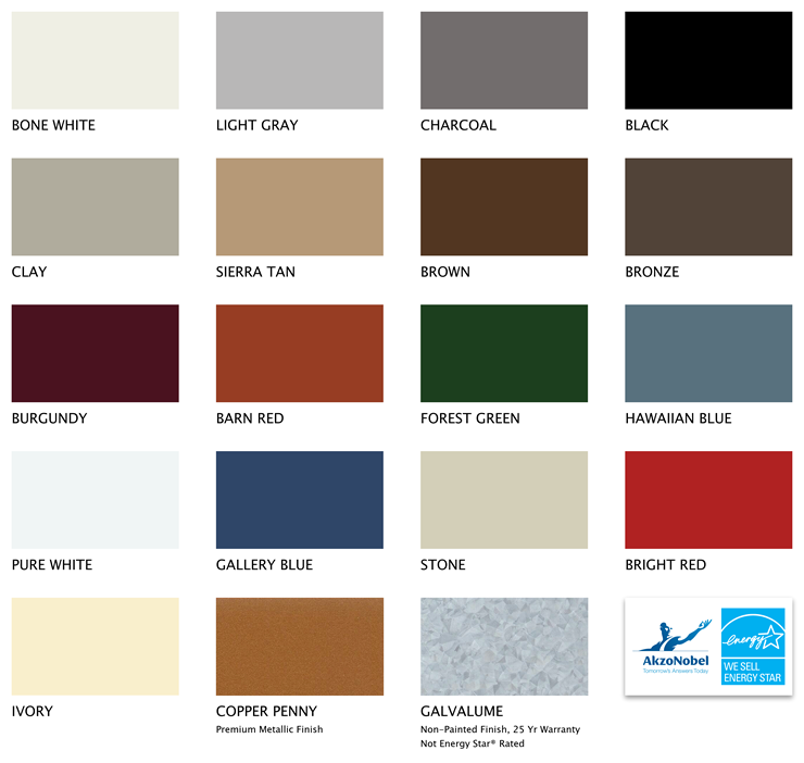 Metal roof color choices